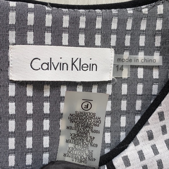 SOLD-Calvin Klein Sleeveless Colorblock Sheath Dress - Picture 7 of 9